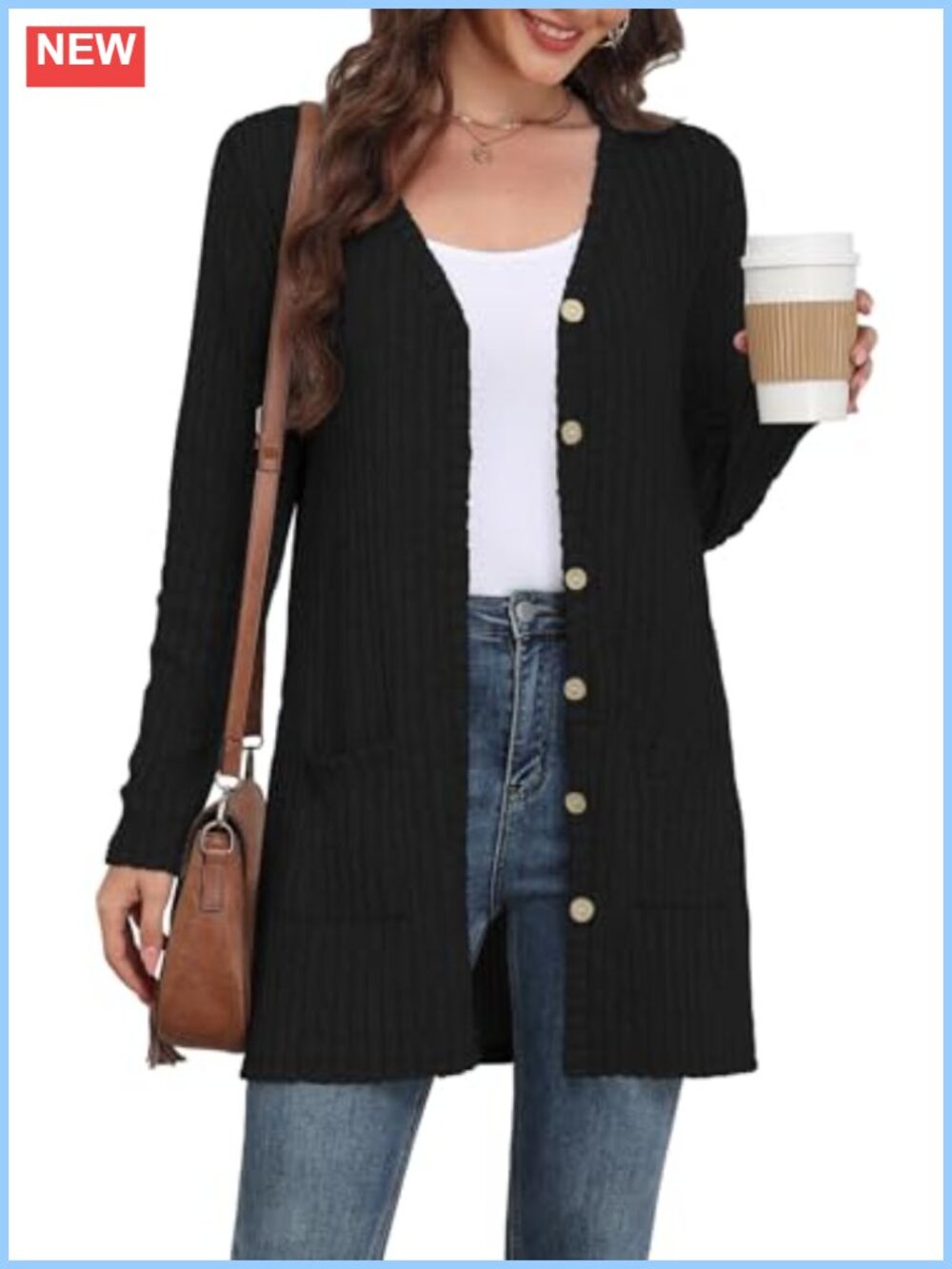 Lightweight Long Sleeve Open Front Cardigan Sweater with Pockets